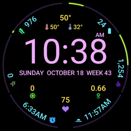 Neon: 12-hour clock and the week number